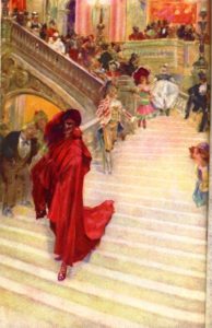L'une des cinq aquarelles d'André Castaigne illustrant la première édition américaine du Fantôme de l'Opéra de Gaston Leroux (1911).