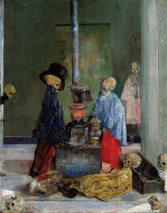 Skeletons Warming Themselves (1889) oil on canvas, 74.8 x 60 cm., Kimbell Art Museum, Fort Worth