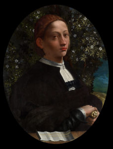 The only confirmed Lucrezia portrait painted from life (attributed to Dosso Dossi, c. 1519, National Gallery of Victoria