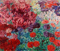 Flower Garden (without figure) (Blumengarten, ohne Figur), 1908, oil on canvas