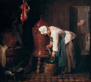 Femme tirant de l'eau d'une urne 