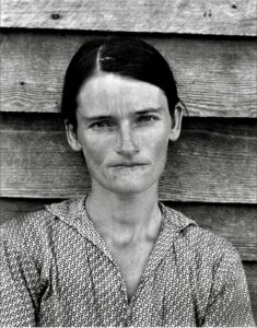 1936 photo of then-27-year-old Allie Mae Burroughs, a symbol of the Great Depression