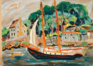 Sailboat, Rockport , 1943-1982, gouache and pencil on paper, Smithsonian American Art Museum