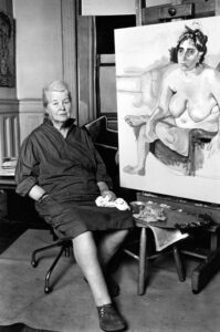 Neel in her studio photographed by Lynn Gilbert (1976)