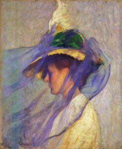 Woman with a blue veil