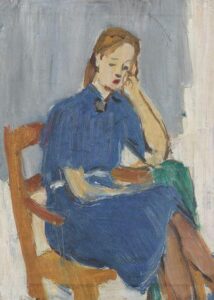 Seated Woman in a Blue Dress